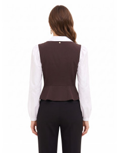 2-in-1-top met katoenen blouse en peplumgilet Rinascimento 2