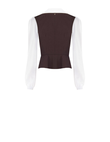 2-in-1-top met katoenen blouse en peplumgilet Rinascimento