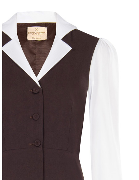 2-in-1-top met katoenen blouse en peplumgilet Rinascimento