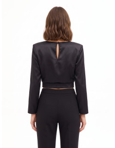 Cropblouse van satijn met spaghettibandjes Rinascimento 2