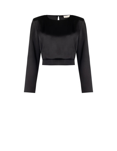 Cropblouse van satijn met spaghettibandjes Rinascimento