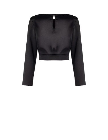 Cropblouse van satijn met spaghettibandjes Rinascimento