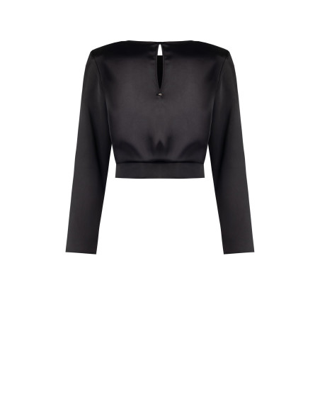 Cropblouse van satijn met spaghettibandjes Rinascimento