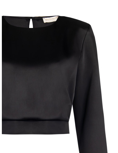 Cropblouse van satijn met spaghettibandjes Rinascimento