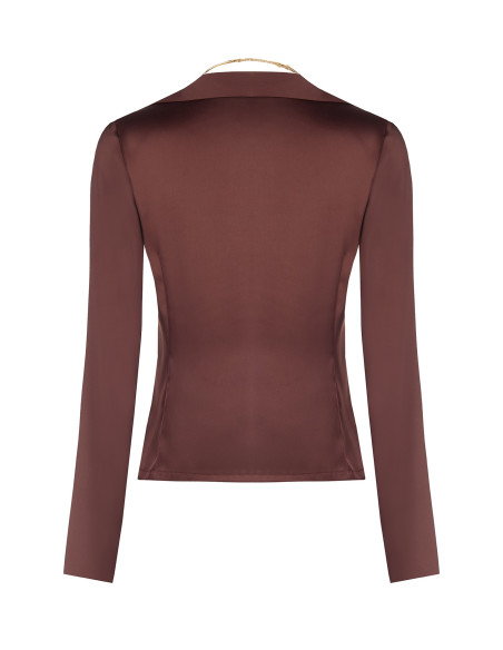 Getailleerd en kort satijnen shirt met bijpassende halsketting Rinascimento