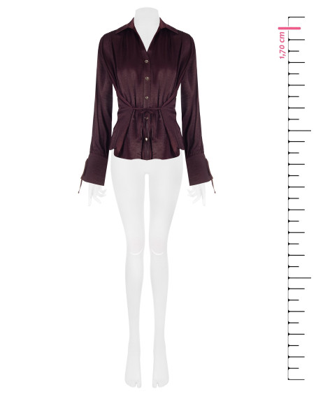 Ruime blouse van een viscosemix met licht gekreukt effect en striklinten Rinascimento
