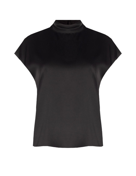 Ruime satijnen coltrui-blouse Rinascimento