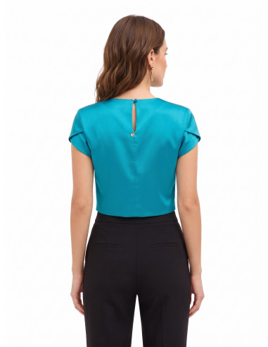 Crop top van gestructureerd satijn Rinascimento