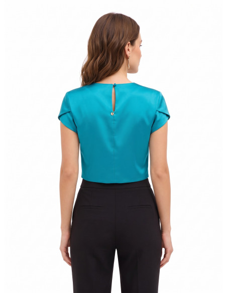 Crop top van gestructureerd satijn Rinascimento