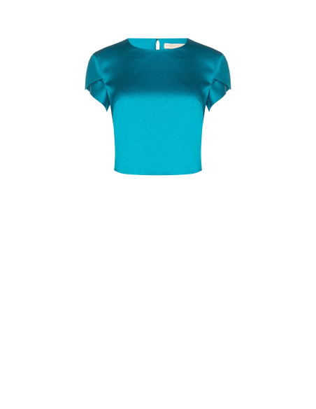 Crop top van gestructureerd satijn Rinascimento