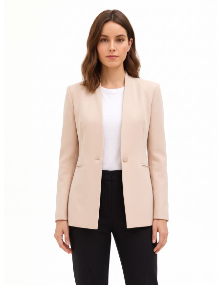 Getailleerde blazer van scuba-crêpe met bijpassende knoop Rinascimento