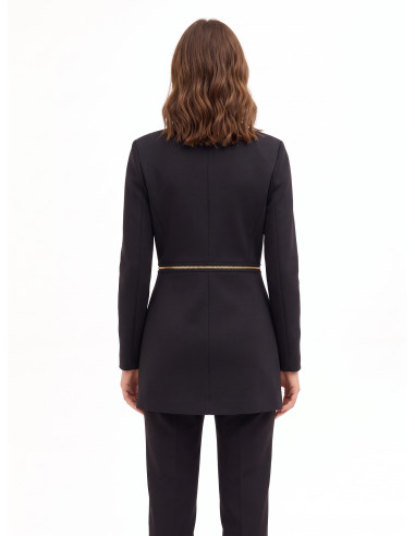 Middellange en cropped 2-in-1-jas van neopreen met ritssluiting in de taille Rinascimento