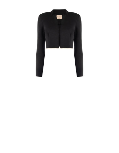 Middellange en cropped 2-in-1-jas van neopreen met ritssluiting in de taille Rinascimento