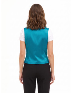 Getailleerd satijnen gilet zonder revers Rinascimento 2