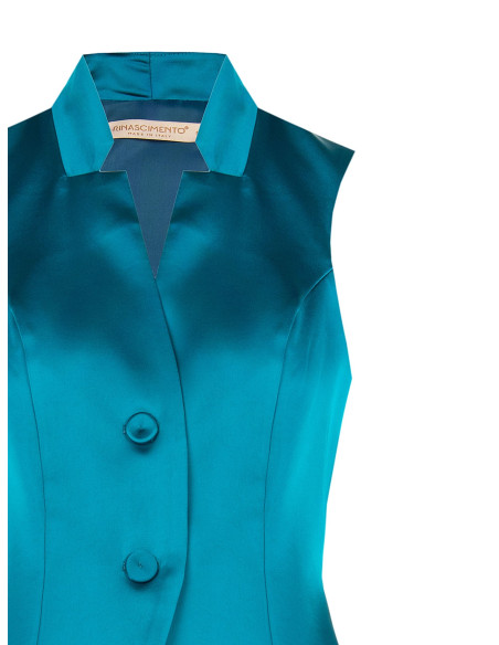 Getailleerd satijnen gilet zonder revers Rinascimento