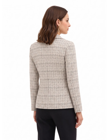 Tweed blazerjasje met logoknoop Rinascimento