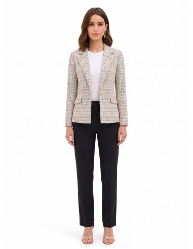 Tweed blazerjasje met logoknoop Rinascimento