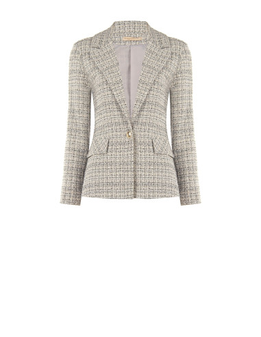 Tweed blazerjasje met logoknoop Rinascimento