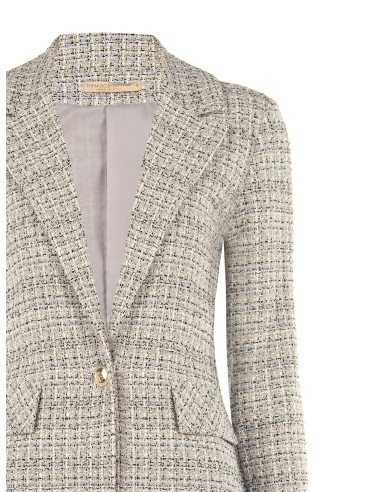 Tweed blazerjasje met logoknoop Rinascimento