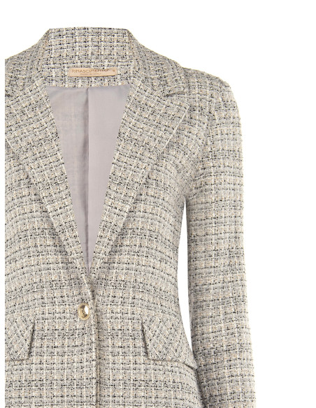 Tweed blazerjasje met logoknoop Rinascimento