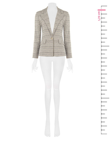 Tweed blazerjasje met logoknoop Rinascimento