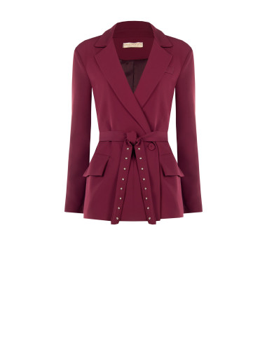 Blazer van cadi-stof met bijpassende ceintuur en studs Rinascimento