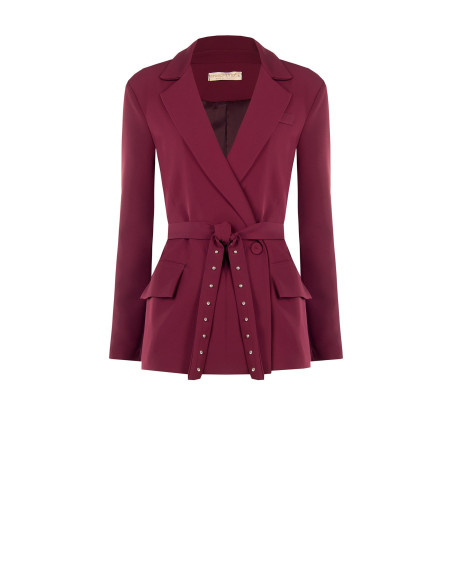 Blazer van cadi-stof met bijpassende ceintuur en studs Rinascimento