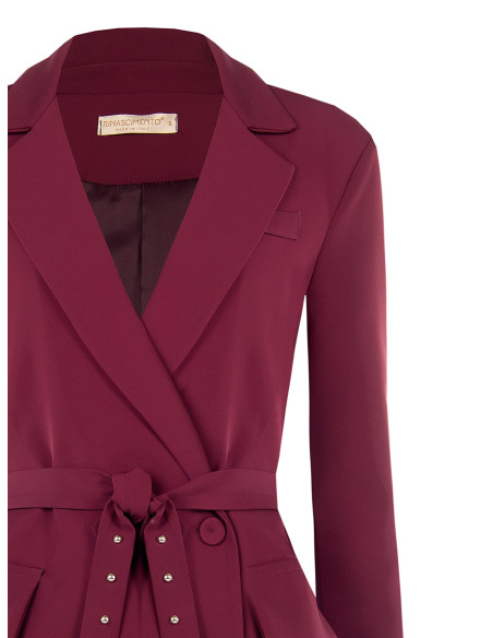 Blazer van cadi-stof met bijpassende ceintuur en studs Rinascimento