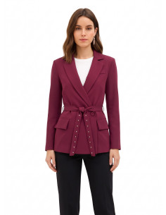 Blazer van cadi-stof met bijpassende ceintuur en studs Rinascimento