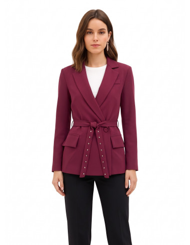 Blazer van cadi-stof met bijpassende ceintuur en studs Rinascimento