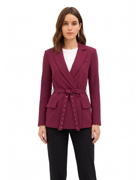 Blazer van cadi-stof met bijpassende ceintuur en studs Rinascimento