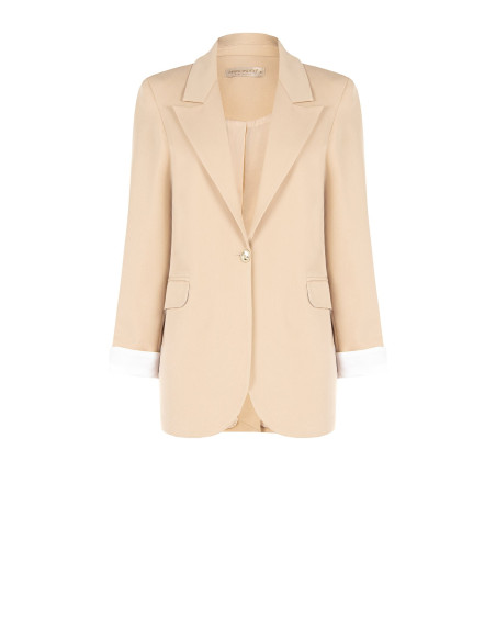 Blazer van katoenmix met revers Rinascimento