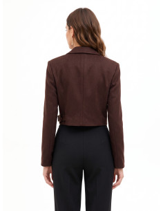 Crop-blazerjasje met riem Rinascimento 2