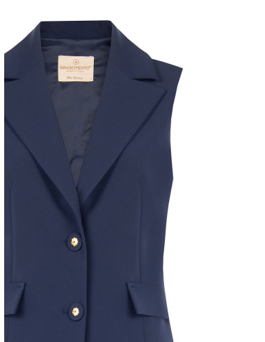 Lang en Getailleerd Vest van Technische Stof Rinascimento