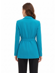 Open blazer van cadistof met bijpassende riem Rinascimento 2