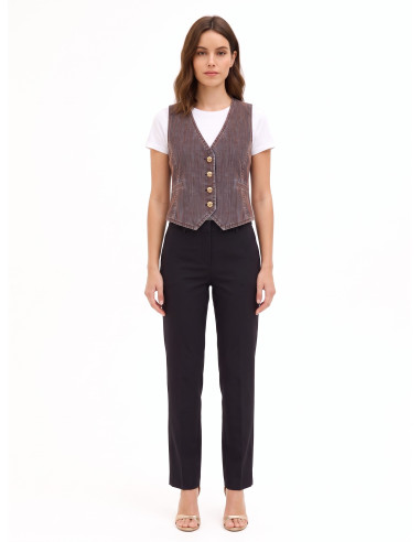 Denim gilet van corduroy met logoknopen Rinascimento