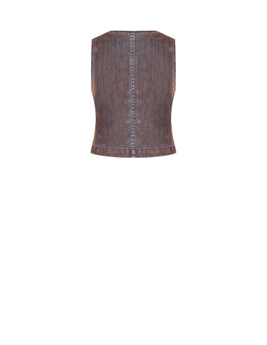 Denim gilet van corduroy met logoknopen Rinascimento
