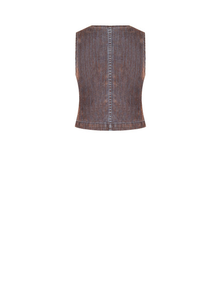 Denim gilet van corduroy met logoknopen Rinascimento
