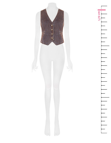 Denim gilet van corduroy met logoknopen Rinascimento