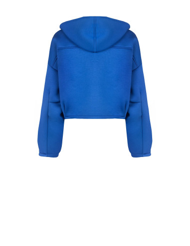 Korte oversized neopreenjas met capuchon en zakjes Rinascimento
