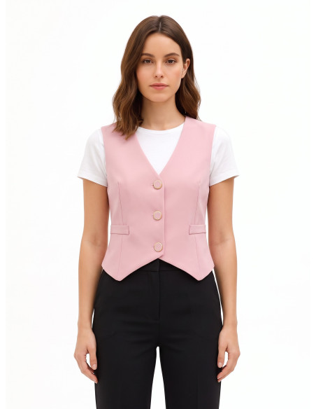 Damesgilet met drie knopen van technische stof Rinascimento