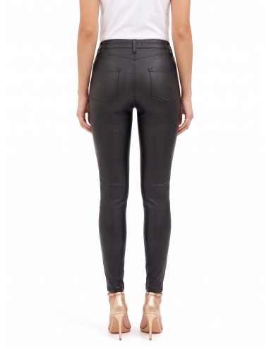 Skinnybroek van kunstleer met RR-logo en rits Rinascimento