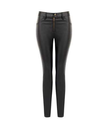 Skinnybroek van kunstleer met RR-logo en rits Rinascimento