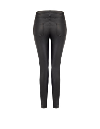 Skinnybroek van kunstleer met RR-logo en rits Rinascimento