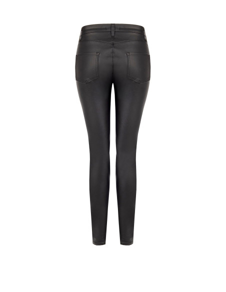 Skinnybroek van kunstleer met RR-logo en rits Rinascimento