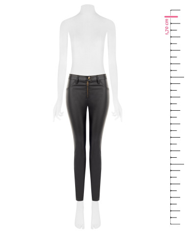 Skinnybroek van kunstleer met RR-logo en rits Rinascimento