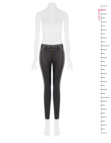 Skinnybroek van kunstleer met RR-logo en rits Rinascimento