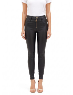 Skinnybroek van kunstleer met RR-logo en rits Rinascimento