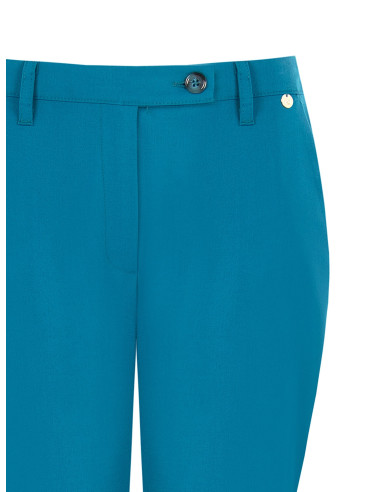 Cropped sigarettenbroek van polyester-viscose met elastiek aan de achterkant Rinascimento