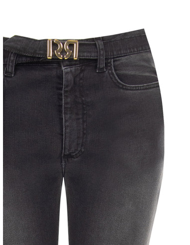 Stretchflarejeans met bijpassende riem en RR-logogesp Rinascimento